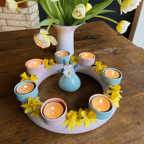 Vase en couronne mit 4 Teelichthaltern HB 735B 735B | Decor 000
